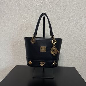 MCM Black Leather Hand Bag